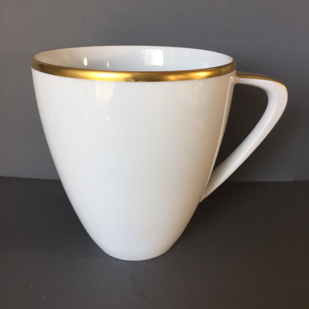 SPAL white porcelain modern mug gold rim